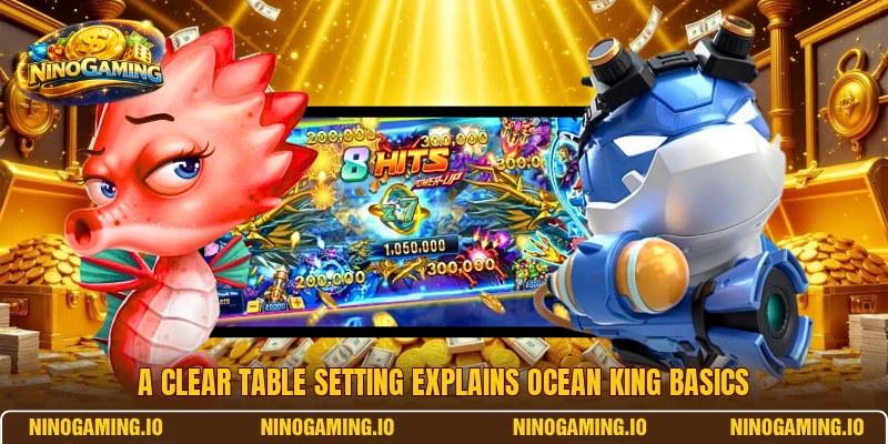 A clear table setting explains Ocean King basics