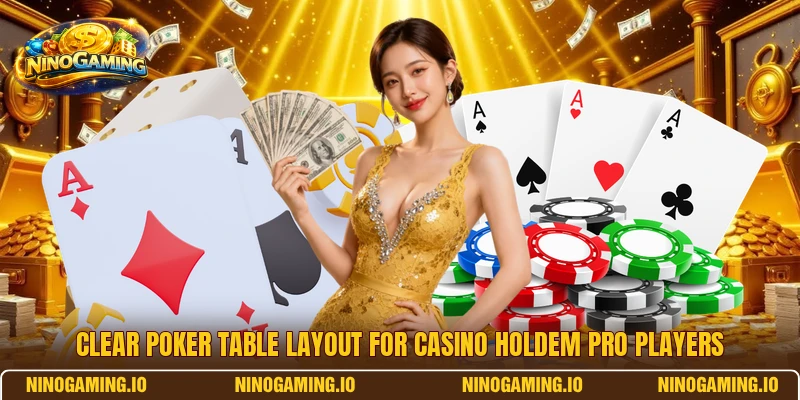 Clear poker table layout for Casino Holdem Pro players