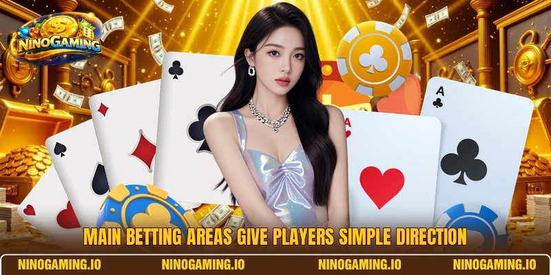 Main betting areas give players simple direction