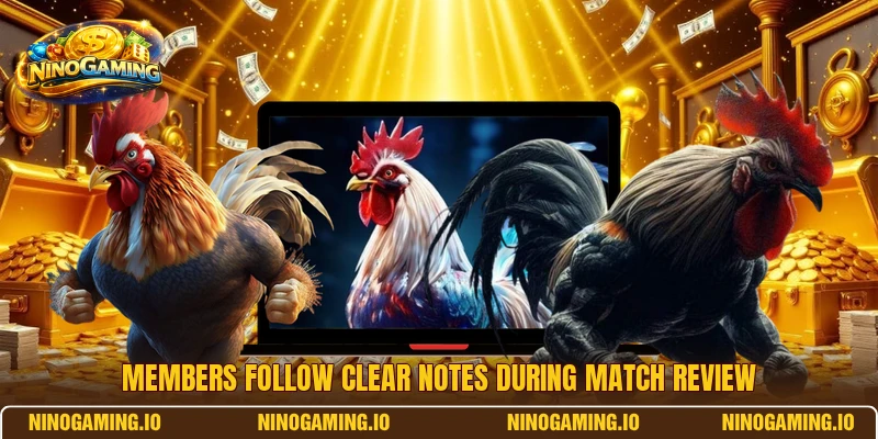 Members follow clear notes during match review