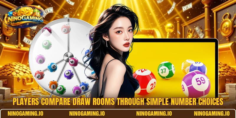 Players compare draw rooms through simple number choices