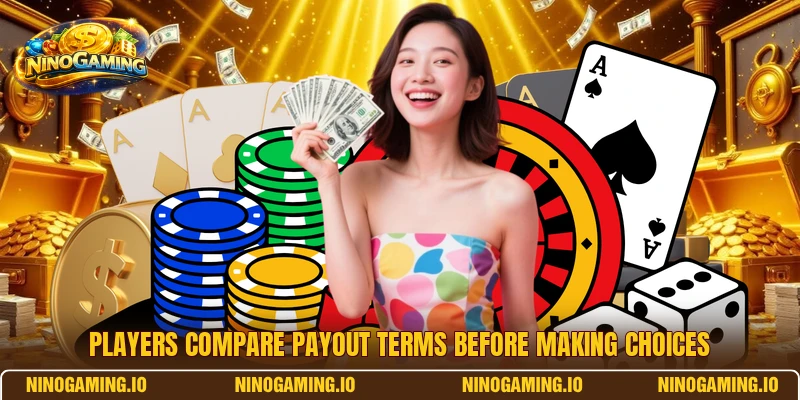 Players compare payout terms before making choices