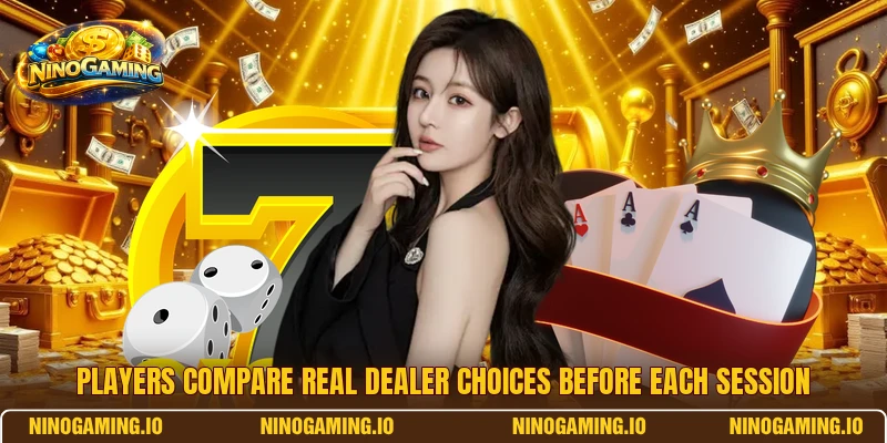 Players compare real dealer choices before each session