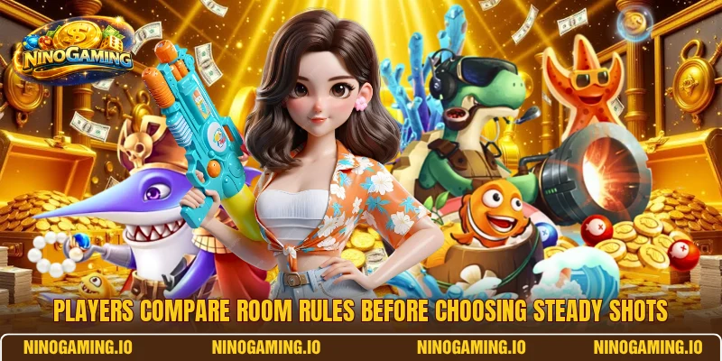Players compare room rules before choosing steady shots