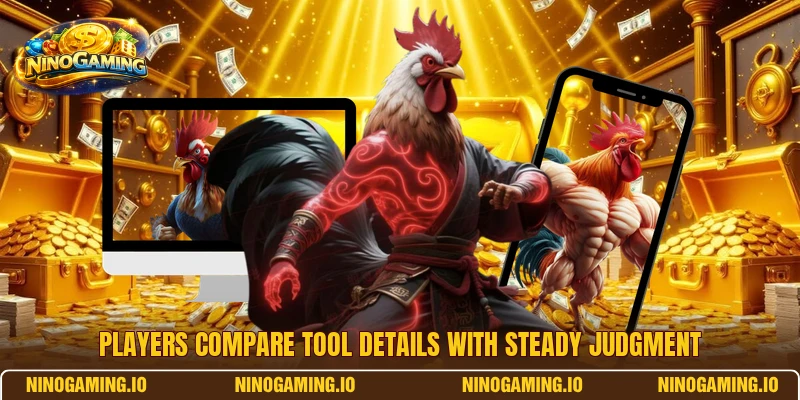 Players compare tool details with steady judgment