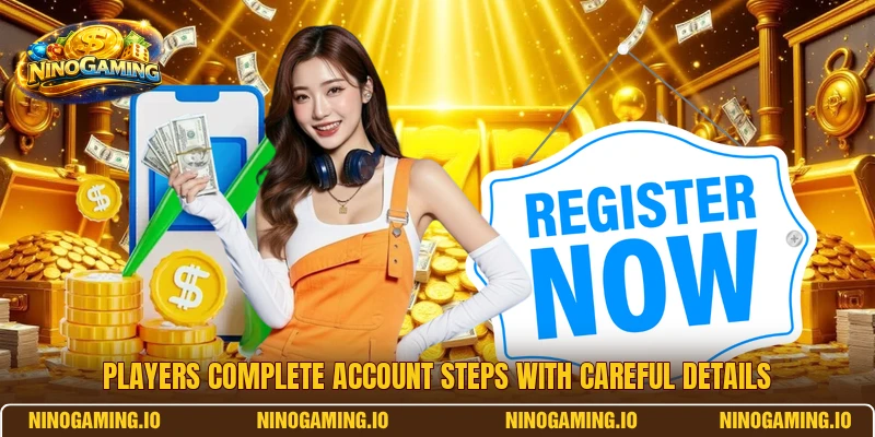 Players complete account steps with careful details