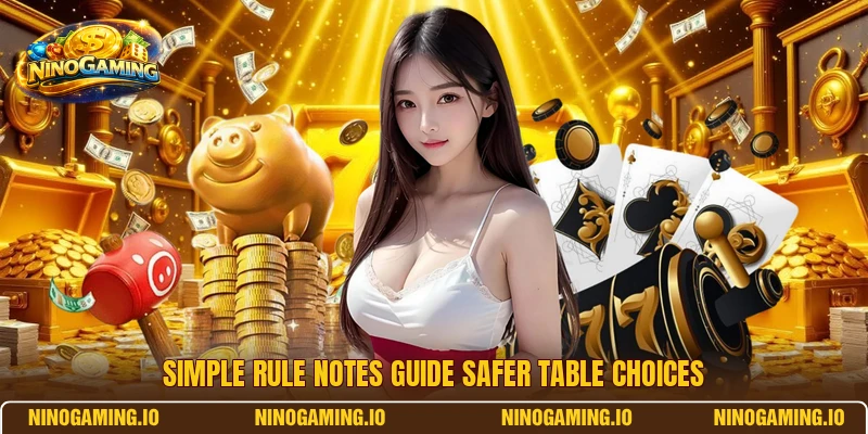 Simple rule notes guide safer table choices