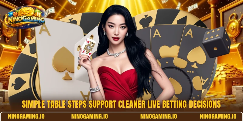 Simple table steps support cleaner live betting decisions